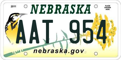 NE license plate AAT954