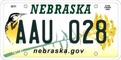 NE license plate AAU028