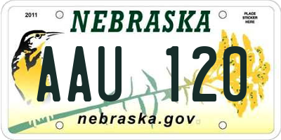 NE license plate AAU120