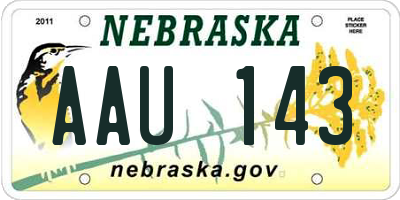 NE license plate AAU143