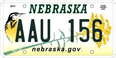 NE license plate AAU156