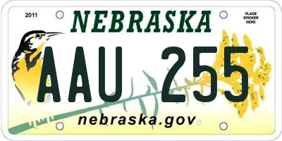 NE license plate AAU255