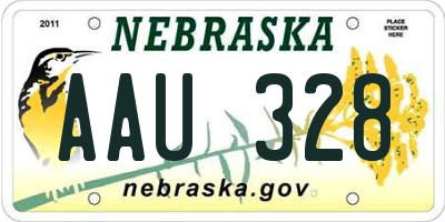 NE license plate AAU328