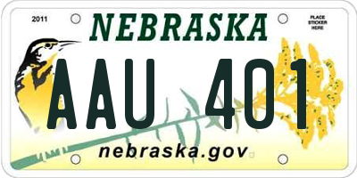 NE license plate AAU401