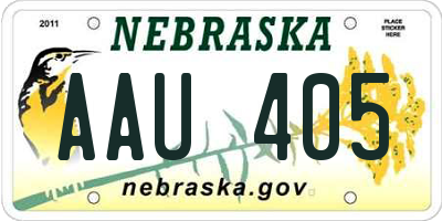 NE license plate AAU405