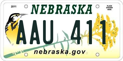 NE license plate AAU411