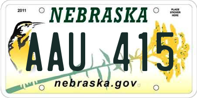 NE license plate AAU415