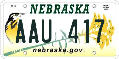 NE license plate AAU417