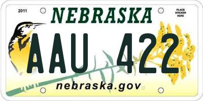 NE license plate AAU422