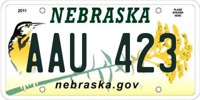 NE license plate AAU423