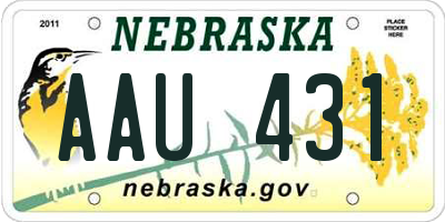 NE license plate AAU431