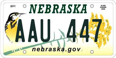 NE license plate AAU447