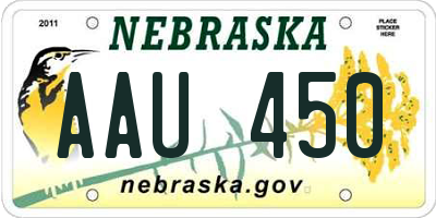 NE license plate AAU450