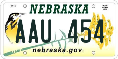 NE license plate AAU454