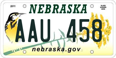 NE license plate AAU458