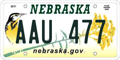 NE license plate AAU477