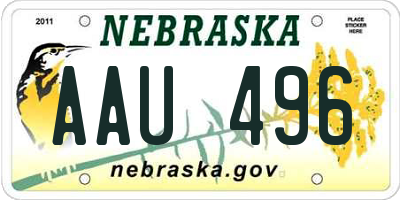 NE license plate AAU496