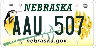 NE license plate AAU507