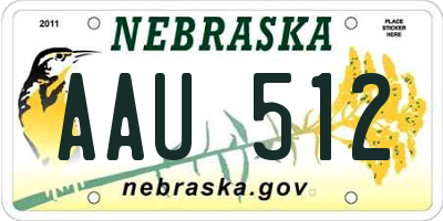 NE license plate AAU512