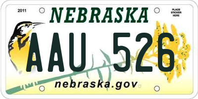 NE license plate AAU526