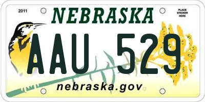 NE license plate AAU529