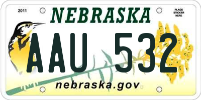 NE license plate AAU532