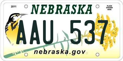 NE license plate AAU537