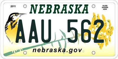 NE license plate AAU562