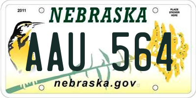 NE license plate AAU564