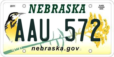 NE license plate AAU572