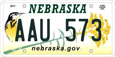 NE license plate AAU573