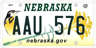 NE license plate AAU576