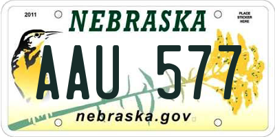 NE license plate AAU577