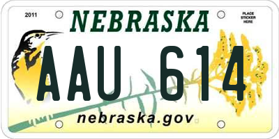 NE license plate AAU614