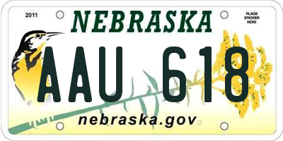 NE license plate AAU618