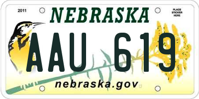 NE license plate AAU619