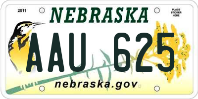 NE license plate AAU625