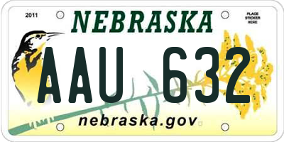 NE license plate AAU632