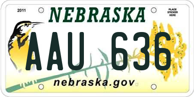 NE license plate AAU636