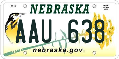 NE license plate AAU638