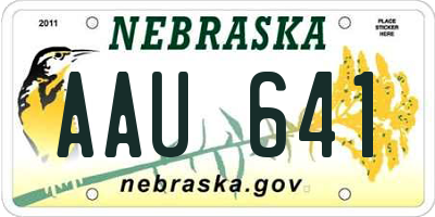 NE license plate AAU641