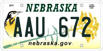 NE license plate AAU672