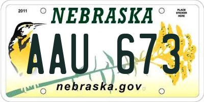 NE license plate AAU673