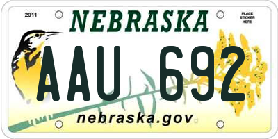 NE license plate AAU692