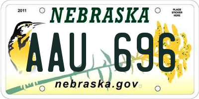 NE license plate AAU696