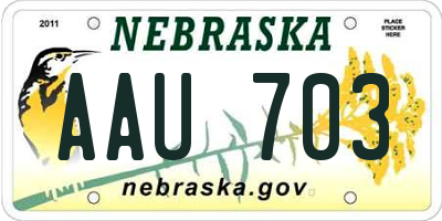 NE license plate AAU703