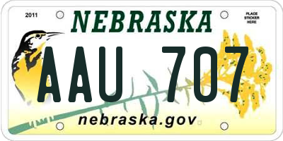 NE license plate AAU707