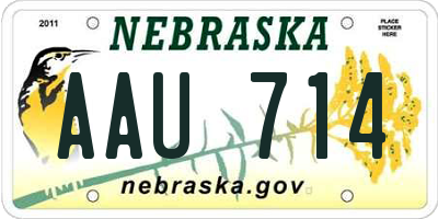 NE license plate AAU714