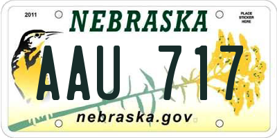 NE license plate AAU717