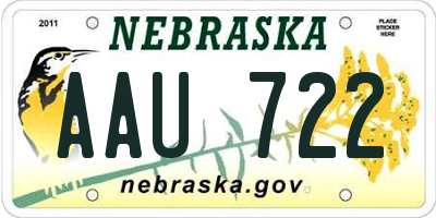 NE license plate AAU722